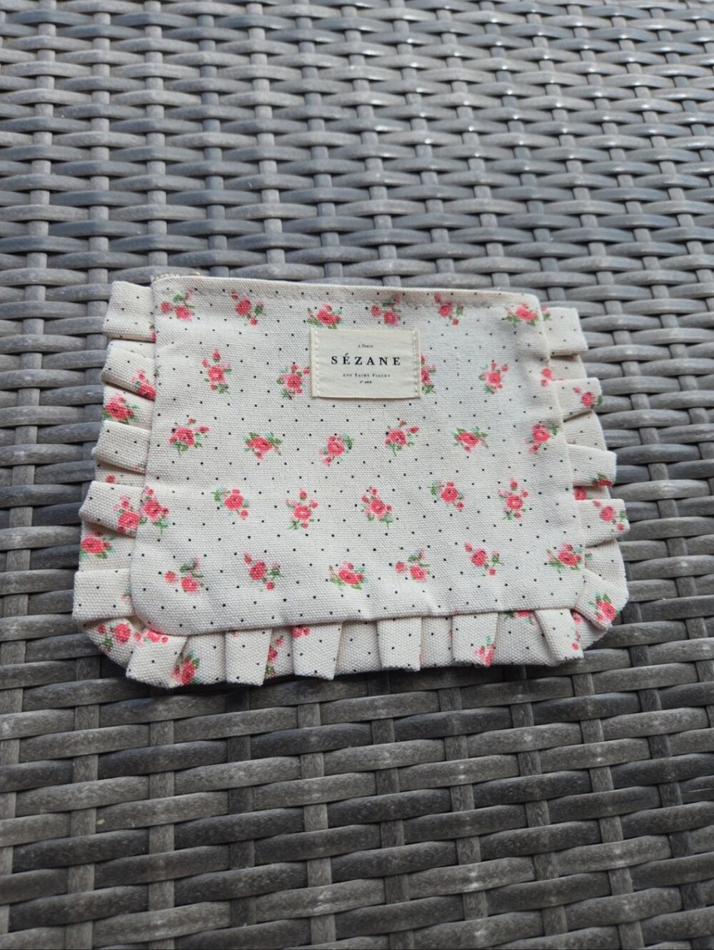 Sezane Floral Print Pouch/ Beauty Bag